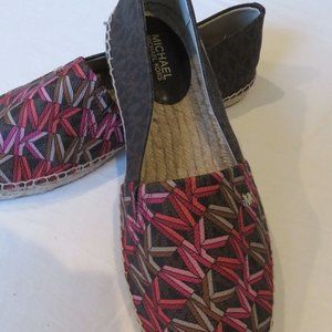Michael Kors Kendrick Monogram-print Espadrille flats Size 7